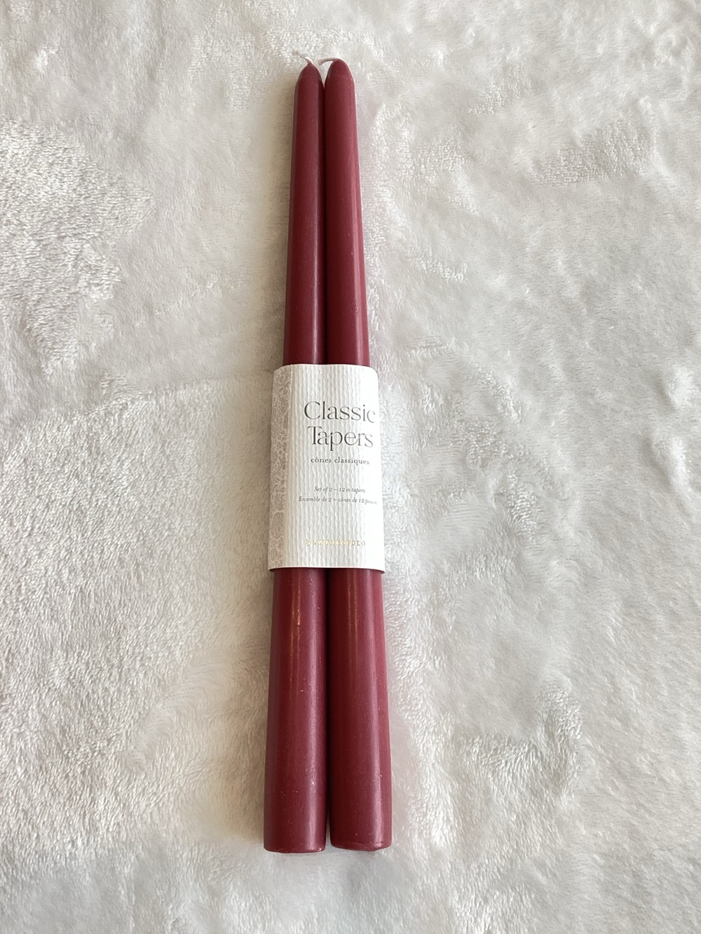 Anthropologie Taper Candles Set of 2 Mauve New Candlestick